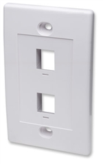 Wall Plate Flush Mount, 2 Outlet, White