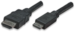 High Speed HDMI Cable Mini HDMI Male to HDMI Male, Shielded, Black, 3 m (10 ft.)