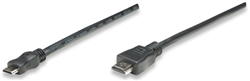 High Speed HDMI Cable Mini HDMI Male to HDMI Male, Shielded, Black, 5 m (16.5 ft.)