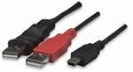 Hi-Speed USB Device Cable (2) A Male / (1) Mini-B Male, 1 m (3.3 ft.), Black