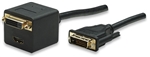 Video Splitter Cable DVI-D Dual Link Male to DVI-D Dual Link Female / HDMI Female