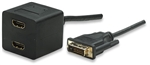 Video Splitter Cable DVI-D Dual Link Male to HDMI Female / HDMI Female