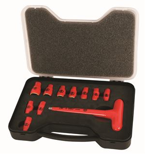 Insulated 1/4" THandle Metric Socket Set
