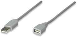 Full-Speed USB Extension Cable A Male / A Female, 3 m (10 ft.), Grey
