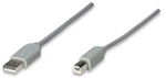 Full-Speed USB Device Cable A Male / B Male, 3 m (10 ft.), Grey