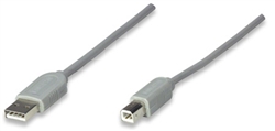 Full-Speed USB Device Cable A Male / B Male, 3 m (10 ft.), Grey