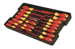 Insulated Screwdriver Set in Tray 19 Pc