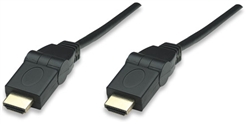 High Speed HDMI Cable 180-Degree Adjustable, High Speed HDMI Male to Male, Black, 2 m (6.5 ft.)