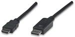DisplayPort to HDMI Converter Cable DisplayPort Male to HDMI Male, 1 m (3.3 ft.), Black