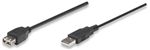 USB Extension Cable A Male / A Female, Black, 1.8 m (6 ft.)
