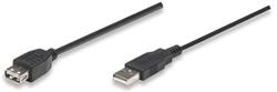 USB Extension Cable A Male / A Female, Black, 1.8 m (6 ft.)