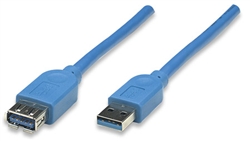 SuperSpeed USB Extension Cable A Male / A Female, 1 m, Blue
