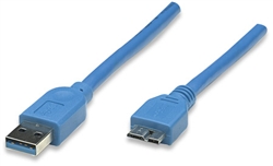 SuperSpeed USB Device Cable A Male / Micro B Male, 1 m, Blue