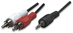 Stereo to Composite Audio Cable 3.5 mm Stereo to Dual-Cinch RCA, Black, 1 m (3 ft.)