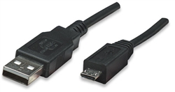 Hi-Speed USB Device Cable A Male / Micro-B Male, 0.5 m (1.5 ft.), Black