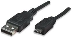 Hi-Speed USB Device Cable A Male / Micro-B Male, 3 m (10 ft.), Black