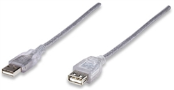 Hi-Speed USB Extension Cable A Male / A Female, 3 m (10 ft.), Translucent Silver