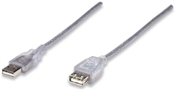 Hi-Speed USB Extension Cable A Male / A Female, 4.5 m (15 ft.), Translucent Silver