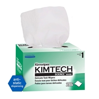Kimwipes Delicate Task Wipers - Single Ply, 286 wipes (4.39" x 8.2") Pop-up box