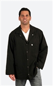 Traditional Lab Coat, Nylostat fabric, hip-length jacket, Black, 3pockets