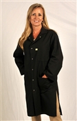 Traditional Lab Coat, Nylostat fabric, knee-length coat, Black, 3pockets