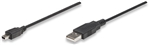 Hi-Speed USB 2.0 OTG Cable A Male / Mini B Male, Black, 6 ft., (1,8 m)