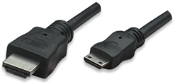 High Speed HDMI Display Cable HDMI Male to Mini-HDMI Male, 1.8 m (6 ft.), Black