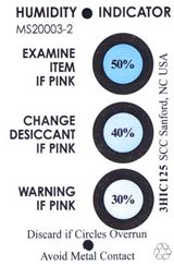 SCS Humidity Indicator Card (HIC), 3 Spot, 125 cards per can