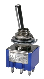 Standard Sub-Miniature Switch DPDT On-On 6A @ 125VAC