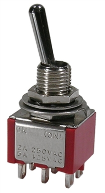 UL/CSA Approved Economy Sub-Miniature Toggle Switch DPDT On-On 5A @ 125VAC or 28VDC