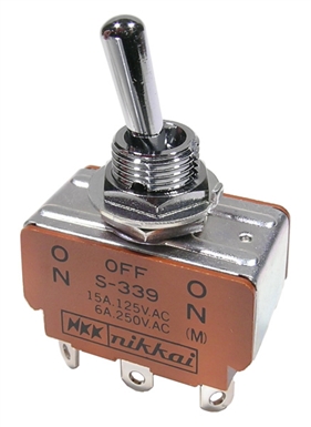 Toggle Switches DPDT On-(On) 15A/125VAC (20A/30VDC) CSA/UL