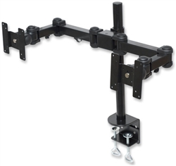 LCD Monitor Pole Supports two monitors, double-link swing arms