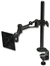 LCD Monitor Pole Supports one monitor, double-link swing arm, Black