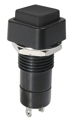 Push Button Switch SPST Off-(On) N/O Black Button 3A @ 125VAC