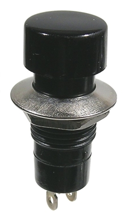 Push Button Switch SPST Off-On Black Button 3A @ 125VAC 12mm mounting hole
