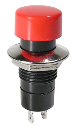 Push Button Switch SPST Off-(On) N/O Red Button 3A @ 125VAC 12mm mounting hole