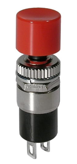 Push Button Switch SPST On-(Off) N/C Red Button 1A @ 125VAC