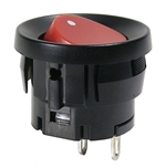 Rocker Switch SPST On-Off Red Button White Dot