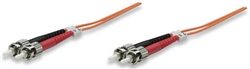 Fiber Optic Patch Cable, Duplex, Multimode ST/ST, 50/125um, 3.0 ft (1.0 m), Orange
