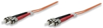 Fiber Optic Patch Cable, Duplex, Multimode ST/ST, 50/125um, 7.0 ft (2.0 m), Orange
