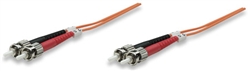 Fiber Optic Patch Cable, Duplex, Multimode ST/ST, 50/125um, 14.0 ft (5.0 m), Orange