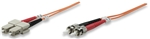 Fiber Optic Patch Cable, Duplex, Multimode ST/SC, 50/125um, 10.0 ft (3.0 m), Orange