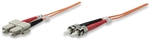 Fiber Optic Patch Cable, Duplex, Multimode ST/SC, 50/125um, 14.0 ft (5.0 m), Orange