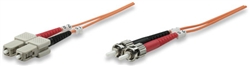 Fiber Optic Patch Cable, Duplex, Multimode ST/SC, 50/125um, 14.0 ft (5.0 m), Orange