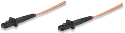 Fiber Optic Patch Cable, Duplex, Multimode MTRJ/MTRJ, 50/125um, 3.0 ft (1.0 m), Orange