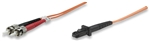 Fiber Optic Patch Cable, Duplex, Multimode MTRJ/ST, 50/125um, 10.0 ft (3.0 m), Orange