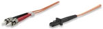 Fiber Optic Patch Cable, Duplex, Multimode MTRJ/ST, 50/125um, 14.0 ft (5.0 m), Orange