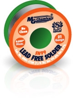 Sn99 LF, NC,  0.032", 21 Gauge, 99.3% tin and 0.7% copper, 1/4 lb (113 g) Spool, Lead-Free Solder Wire
