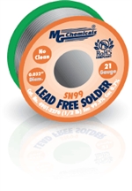 Sn99 LF, NC,  0.032", 21 Gauge, 99.3% tin and 0.7% copper, 1/2 lb (227 g) Spool, Lead-Free Solder Wire