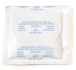 SCS Dessicant, 4 Unit, 6 in. H x 5 in. W x .25 in. D Tyvek Pouch, 500 Bags/Drum